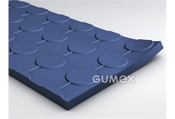 Gummiboden S 8, 8mm, Breite 1230mm, 80°ShA, SBR-NR, fläche Noppen, -25°C/+80°C, blue, 